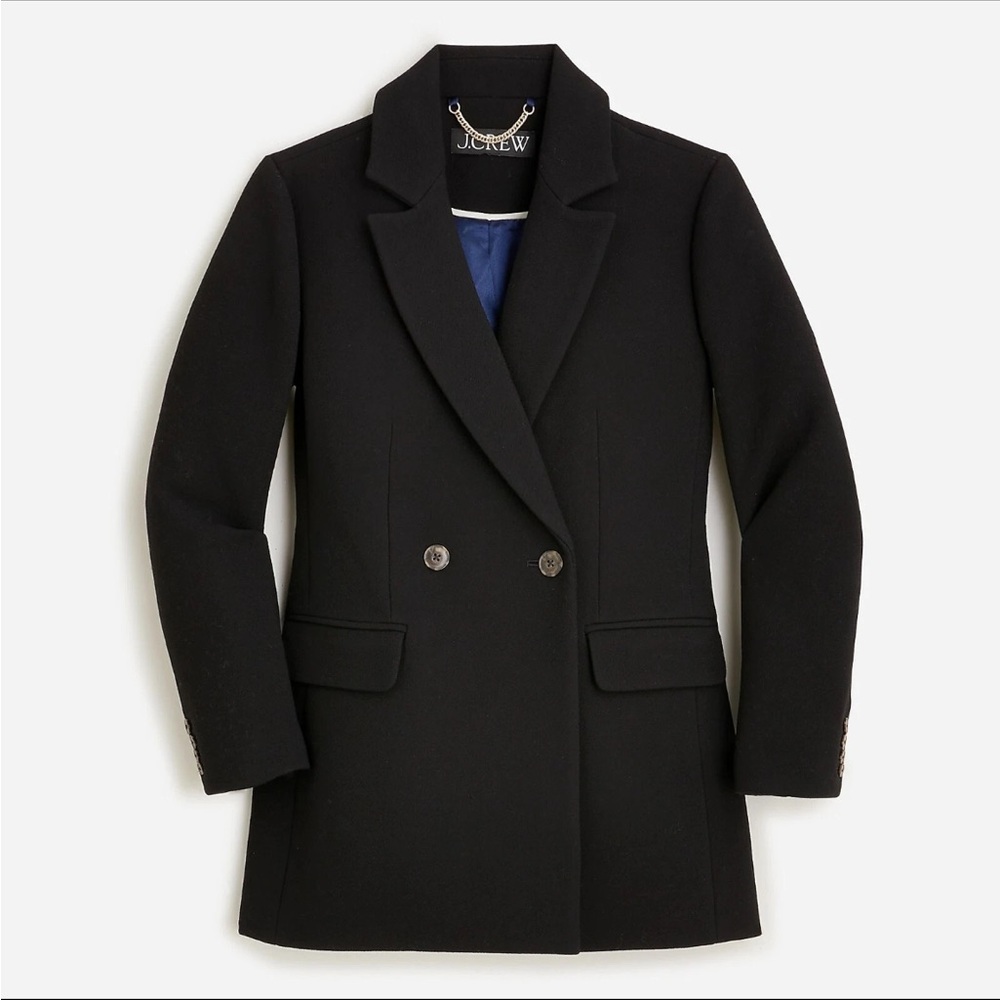 NEW J. Crew Italian Wool Blend Evening Blazer Jacket in Black, Size 10 - Picture 4 of 15
